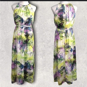 Jennifer Lopez Topical‎ Floral High-Neck Maxi Dress